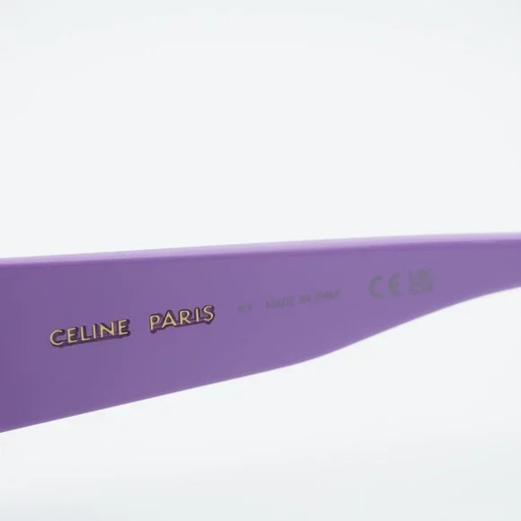 Celine CL40294I 78A Sunglasses Shiny Purple Rectangle Frame, Grey Lenses - Picture 8 of 10